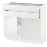 SEKTION / MAXIMERA Base cabinet w 2 doors/2 drawers, white/Ringhult white, 36x15x30 "