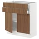 SEKTION / MAXIMERA Base cabinet w 2 doors/2 drawers, white/Tistorp brown walnut effect, 30x15x30 "