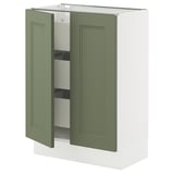 SEKTION / MAXIMERA Base cabinet w 2 doors/3 drawers, white/Axstad gray-green, 24x15x30 "