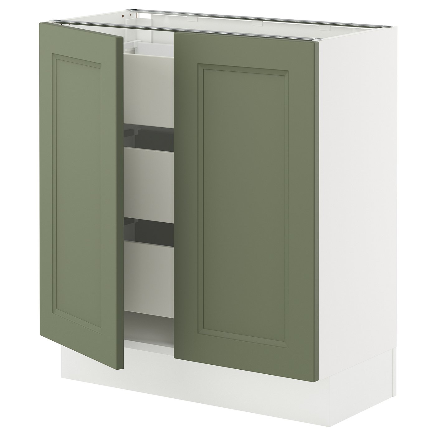 SEKTION / MAXIMERA base cabinet w 2 doors/3 drawers, white/Axstad