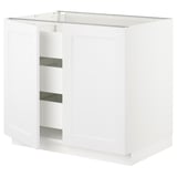 SEKTION / MAXIMERA Base cabinet w 2 doors/3 drawers, white/Axstad matte white, 36x24x30 "