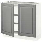 SEKTION / MAXIMERA Base cabinet w 2 doors/3 drawers, white/Bodbyn gray, 36x15x30 "