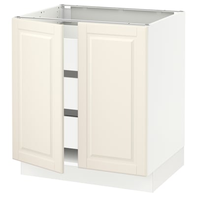 SEKTION / MAXIMERA Base cabinet w 2 doors/3 drawers, white/Bodbyn off-white, 30x24x30 "