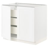 SEKTION / MAXIMERA Base cabinet w 2 doors/3 drawers, white Enköping/white wood effect, 36x24x30 "