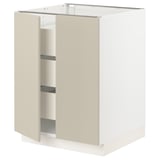 SEKTION / MAXIMERA Base cabinet w 2 doors/3 drawers, white/Havstorp beige, 24x24x30 "