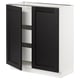 SEKTION / MAXIMERA Base cabinet w 2 doors/3 drawers, white/Lerhyttan black stained, 30x15x30 "