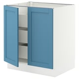 SEKTION / MAXIMERA Base cabinet w 2 doors/3 drawers, white/Lerhyttan blue, 30x24x30 "