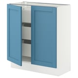SEKTION / MAXIMERA Base cabinet w 2 doors/3 drawers, white/Lerhyttan blue, 30x15x30 "