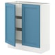SEKTION / MAXIMERA Base cabinet w 2 doors/3 drawers, white/Lerhyttan blue, 30x15x30 "