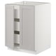 Off-white SEKTION kitchen cabinet with 2 doors, adjustable shelves, modern design.