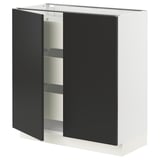 SEKTION / MAXIMERA Base cabinet w 2 doors/3 drawers, white/Nickebo matte anthracite, 30x15x30 "