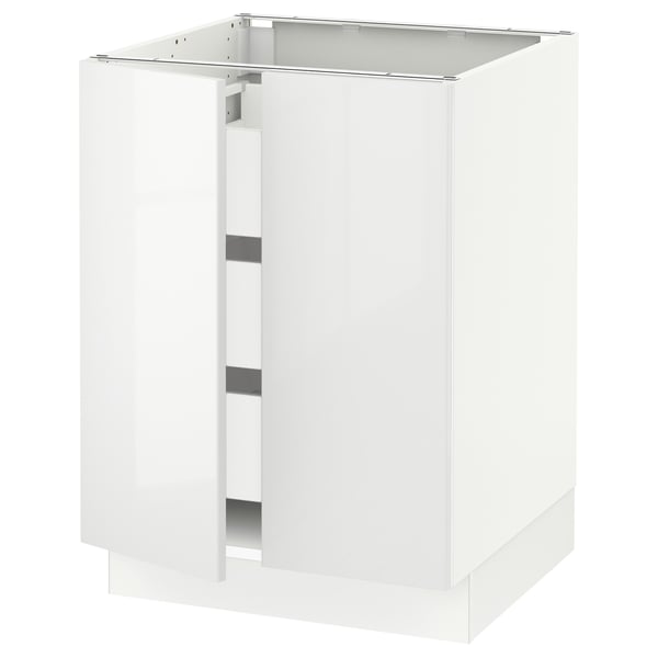 SEKTION / MAXIMERA Base cabinet w 2 doors/3 drawers, white/Ringhult white, 24x24x30 "