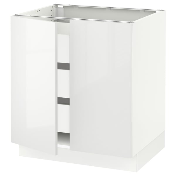 SEKTION / MAXIMERA Base cabinet w 2 doors/3 drawers, white/Ringhult white, 30x24x30 "