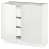 SEKTION / MAXIMERA Base cabinet w 2 doors/3 drawers, white/Ringhult white, 36x15x30 "