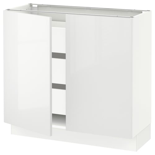 SEKTION high-gloss white kitchen cabinet with modern, sleek design.