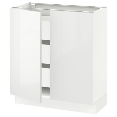 SEKTION / MAXIMERA Base cabinet w 2 doors/3 drawers, white/Ringhult white, 30x15x30 "