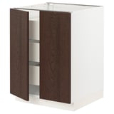 SEKTION / MAXIMERA Base cabinet w 2 doors/3 drawers, white/Sinarp brown, 24x24x30 "