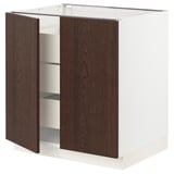 SEKTION / MAXIMERA Base cabinet w 2 doors/3 drawers, white/Sinarp brown, 30x24x30 "
