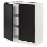 SEKTION / MAXIMERA Base cabinet w 2 doors/3 drawers, white/Upplöv matte anthracite, 30x15x30 "