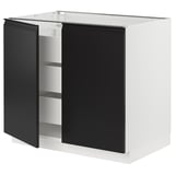 SEKTION / MAXIMERA Base cabinet w 2 doors/3 drawers, white/Upplöv matte anthracite, 36x24x30 "