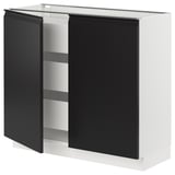 SEKTION / MAXIMERA Base cabinet w 2 doors/3 drawers, white/Upplöv matte anthracite, 36x15x30 "