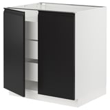 SEKTION / MAXIMERA Base cabinet w 2 doors/3 drawers, white/Upplöv matte anthracite, 30x24x30 "