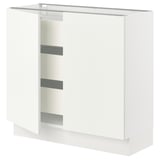 SEKTION / MAXIMERA Base cabinet w 2 doors/3 drawers, white/Vallstena white, 36x15x30 "
