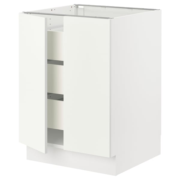 SEKTION / MAXIMERA Base cabinet w 2 doors/3 drawers, white/Vallstena white, 24x24x30 "