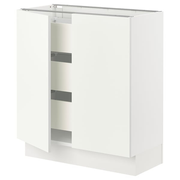 SEKTION / MAXIMERA Base cabinet w 2 doors/3 drawers, white/Vallstena white, 30x15x30 "