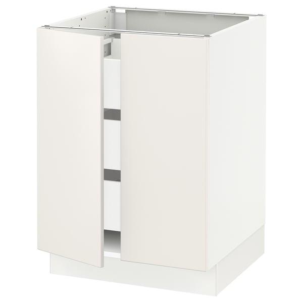 SEKTION / MAXIMERA Base cabinet w 2 doors/3 drawers, white/Veddinge white, 24x24x30 "