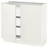SEKTION / MAXIMERA Base cabinet w 2 doors/3 drawers, white/Veddinge white, 36x15x30 "