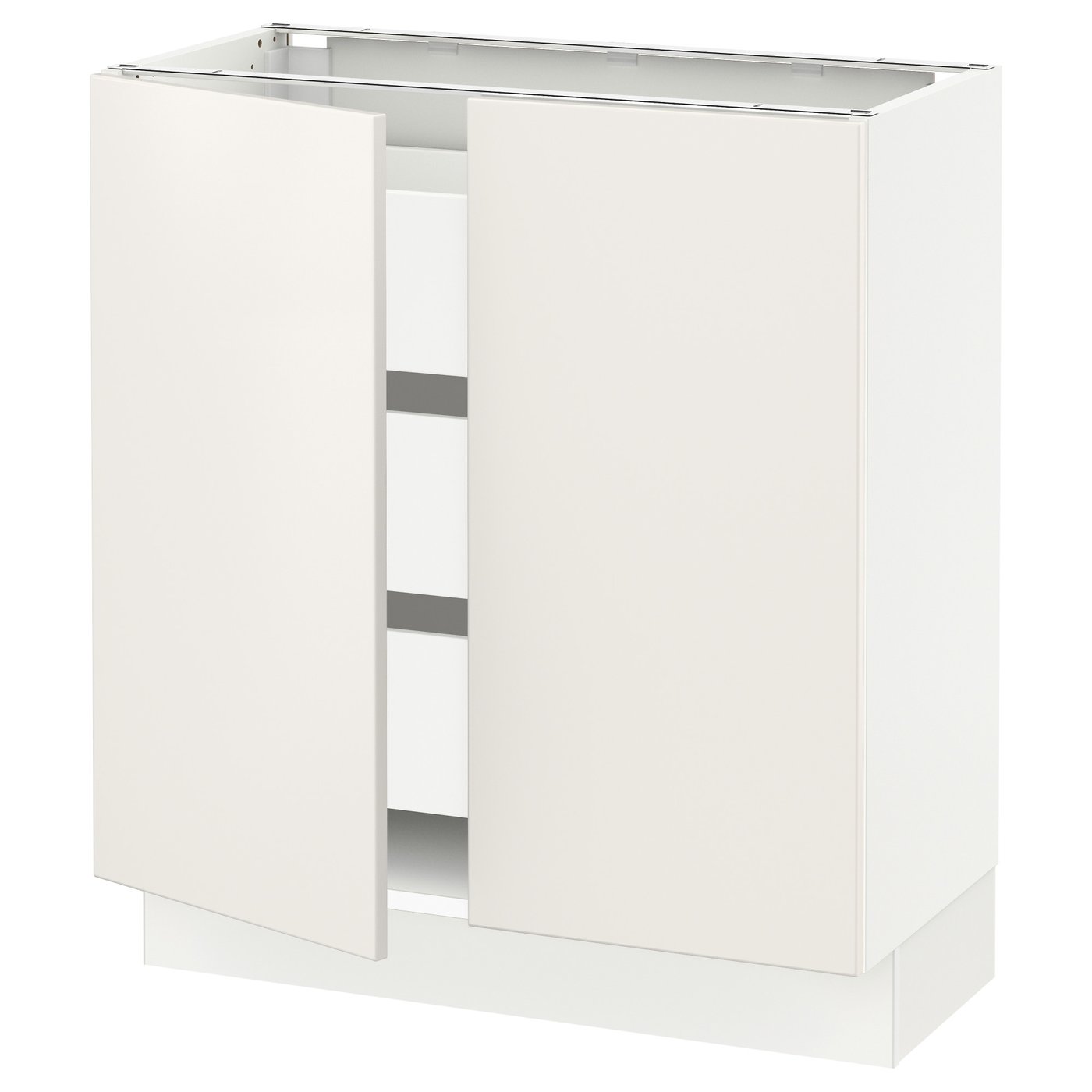 SEKTION / MAXIMERA base cabinet w 2 doors/3 drawers, white