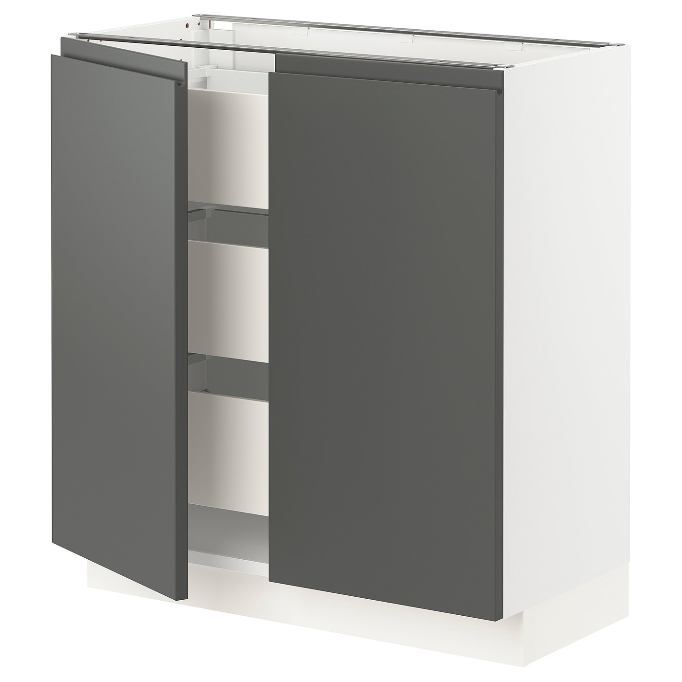 SEKTION / MAXIMERA base cabinet w 2 doors/3 drawers, white/Voxtorp