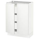 SEKTION / MAXIMERA Base cabinet w 2 doors/3 drawers, white/Voxtorp matte white, 24x15x30 "