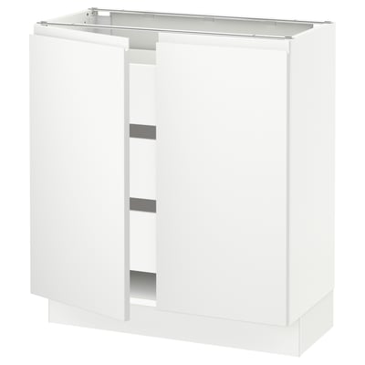 SEKTION / MAXIMERA Base cabinet w 2 doors/3 drawers, white/Voxtorp matte white, 30x15x30 "