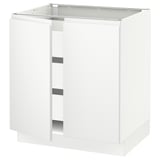 SEKTION / MAXIMERA Base cabinet w 2 doors/3 drawers, white/Voxtorp matte white, 30x24x30 "