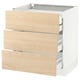 SEKTION kitchen cabinet in light ash wood, three drawers, white frame.