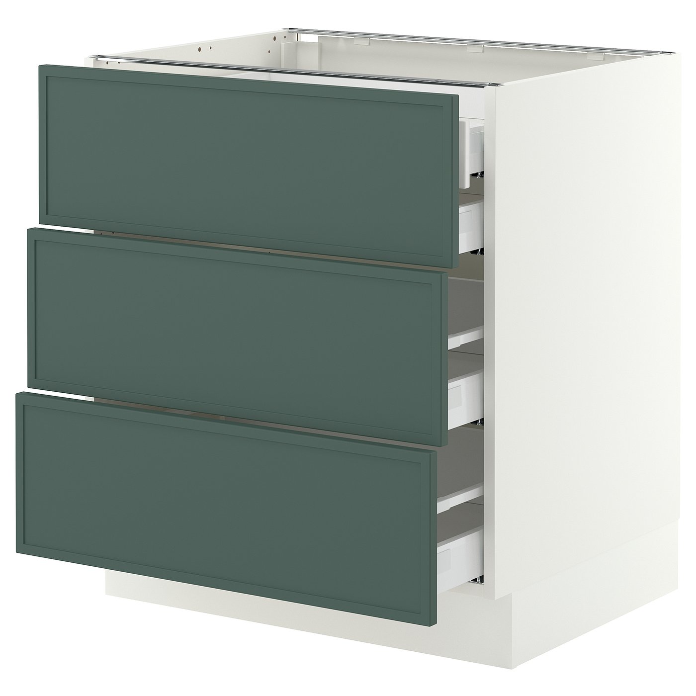 SEKTION / MAXIMERA base cabinet w 3 fronts/4 drawers, white