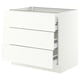 SEKTION / MAXIMERA Base cabinet w 3 fronts/4 drawers, white/Aspudden matte white, 36x24x30 "