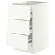 SEKTION / MAXIMERA Base cabinet w 3 fronts/4 drawers, white/Aspudden matte white, 18x24x30 "