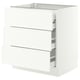 SEKTION / MAXIMERA Base cabinet w 3 fronts/4 drawers, white/Aspudden matte white, 30x24x30 "