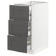 SEKTION / MAXIMERA Base cabinet w/3 fronts & 4 drawers, white/Axstad dark gray, 15x24x30 "