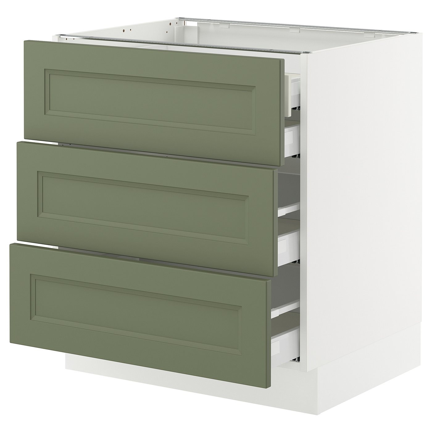 SEKTION / MAXIMERA base cabinet w 3 fronts/4 drawers, white/Axstad