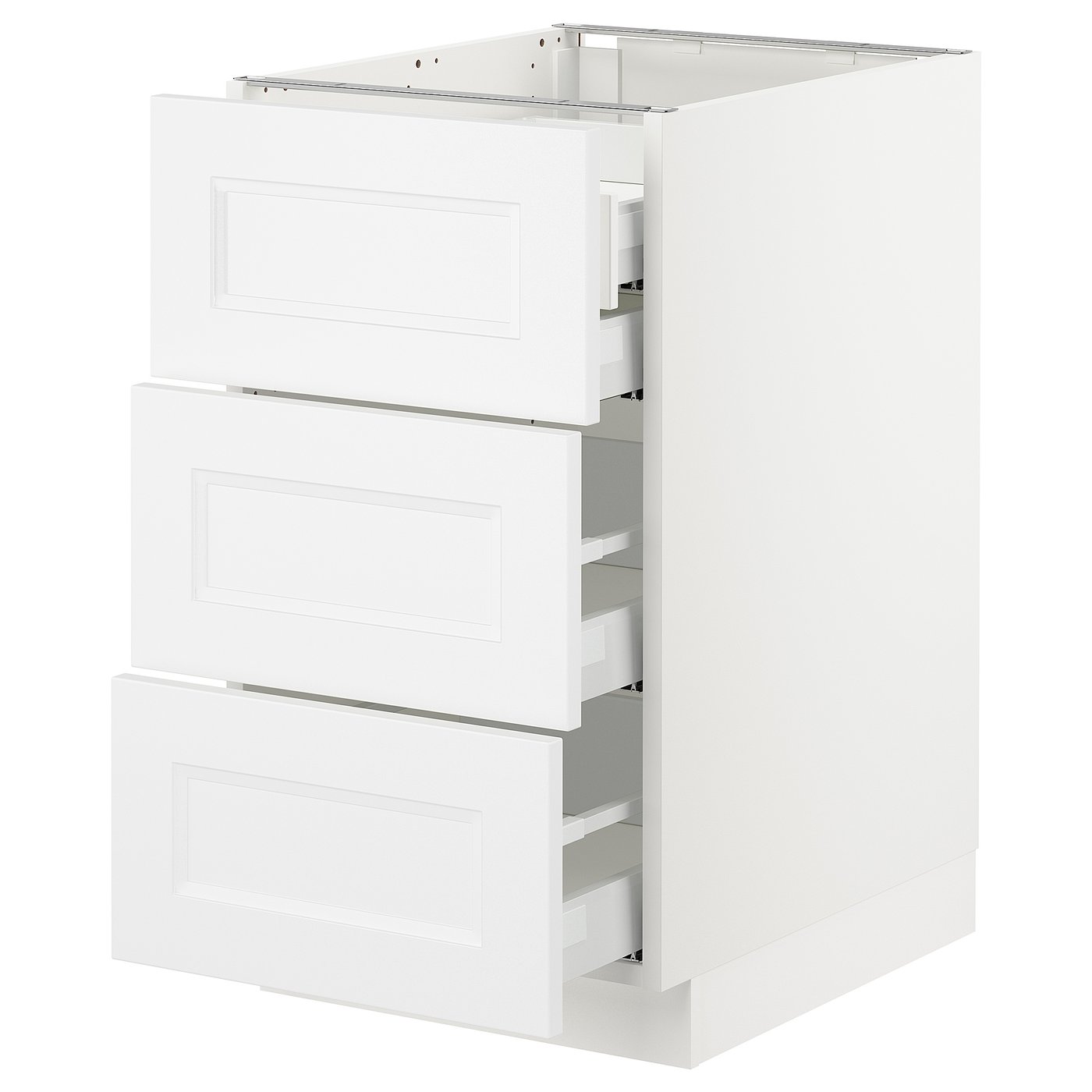 SEKTION / MAXIMERA base cabinet w/3 fronts & 4 drawers, white
