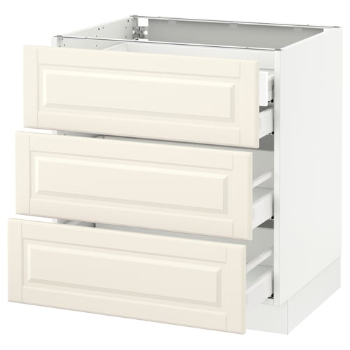 SEKTION off-white kitchen cabinet with three drawers, modern design.