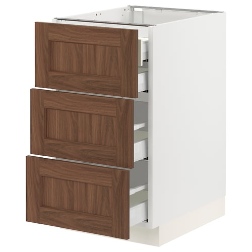 Ikea SEKTION kitchen cabinet, white with wooden drawers.