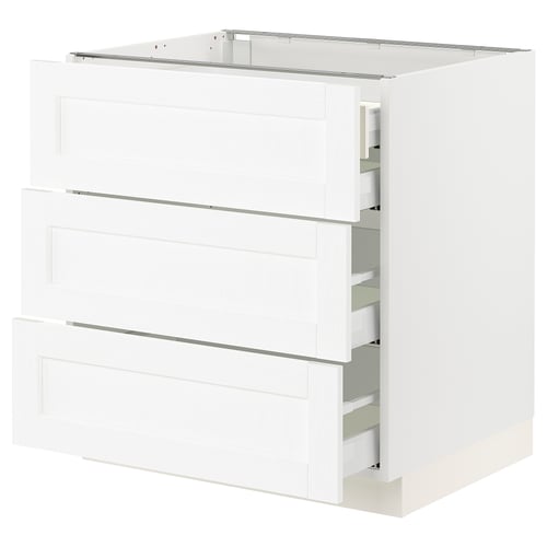SEKTION white kitchen cabinet with pull-out drawers, sleek design.
