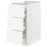 SEKTION / MAXIMERA Base cabinet w 3 fronts/4 drawers, white Enköping/white wood effect, 15x24x30 "