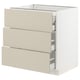 SEKTION / MAXIMERA Base cabinet w 3 fronts/4 drawers, white/Havstorp beige, 30x24x30 "