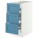 SEKTION / MAXIMERA Base cabinet w 3 fronts/4 drawers, white/Lerhyttan blue, 15x24x30 "